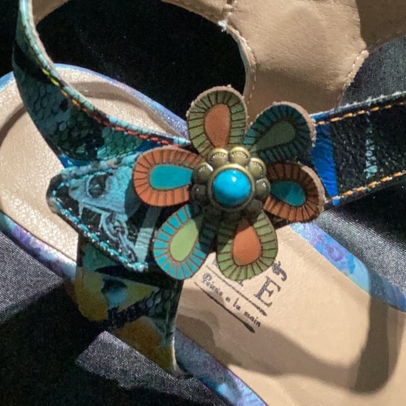 Women’s L’Artiste sandals size 8/38 multi color blue and green - Picture 7 of 7